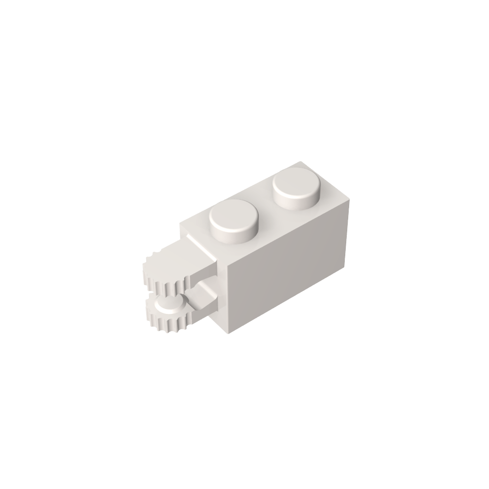 Brique à charnière 1 x 2, verrouillage à 2 doigts, extrémité horizontale, 9 dents-BricksBulk.Fr
