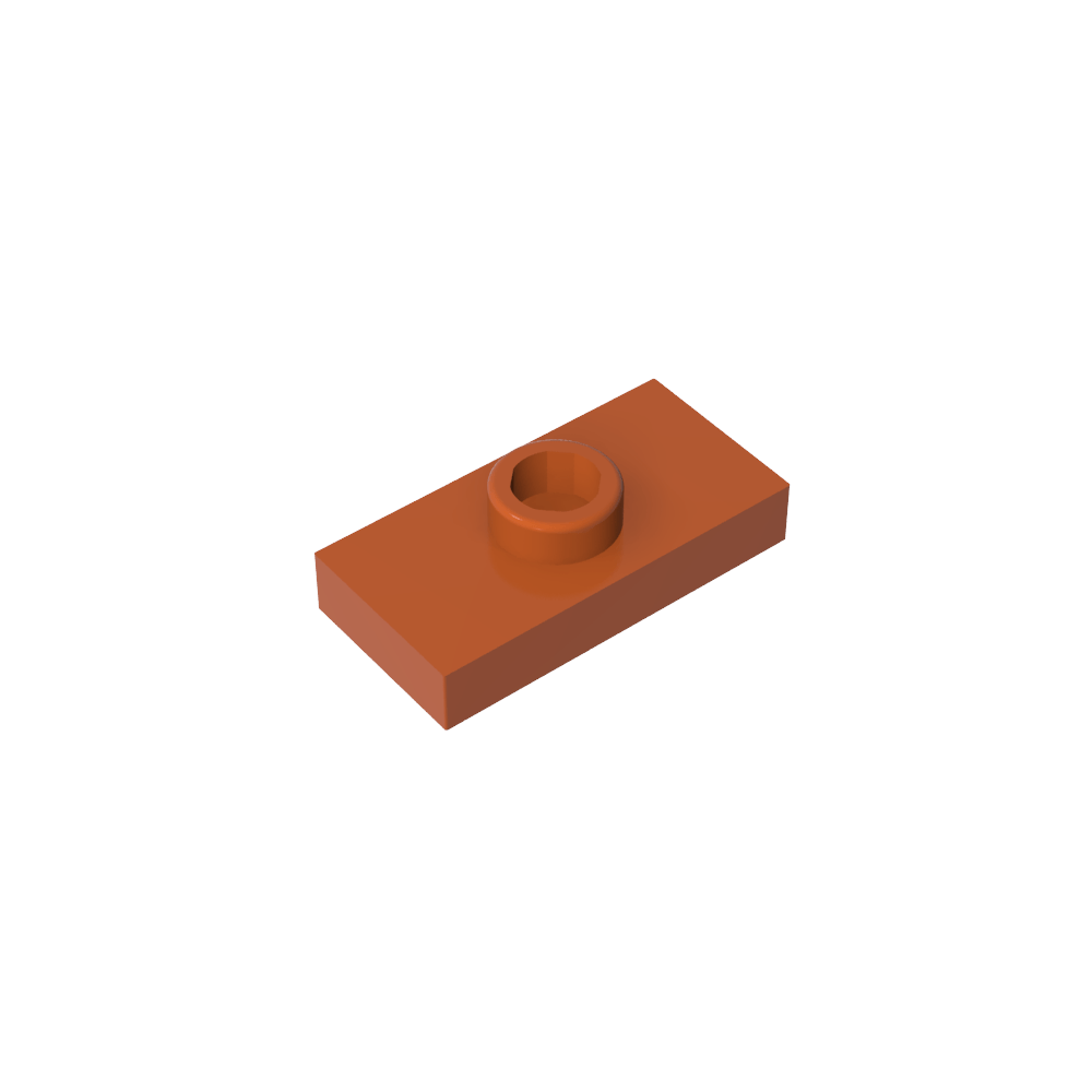 Plaque spéciale 1 x 2 avec 1 goujon rainuré et support de goujon intérieur (cavalier)-MyGobricksFr