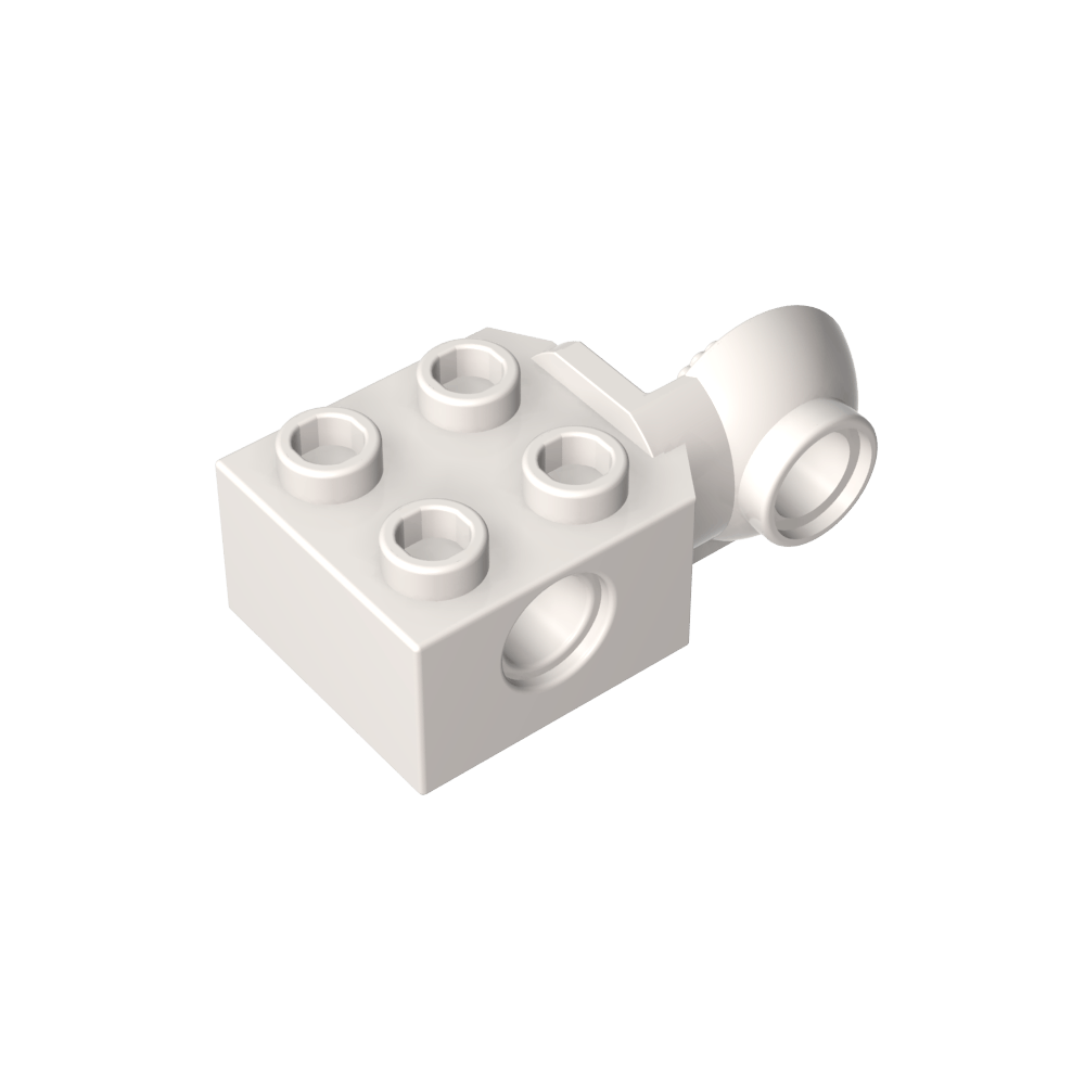 Brique Technic spéciale 2 x 2 avec trou pour goupille, demi-rotule de rotation [côté vertical]-BricksBulk.Fr