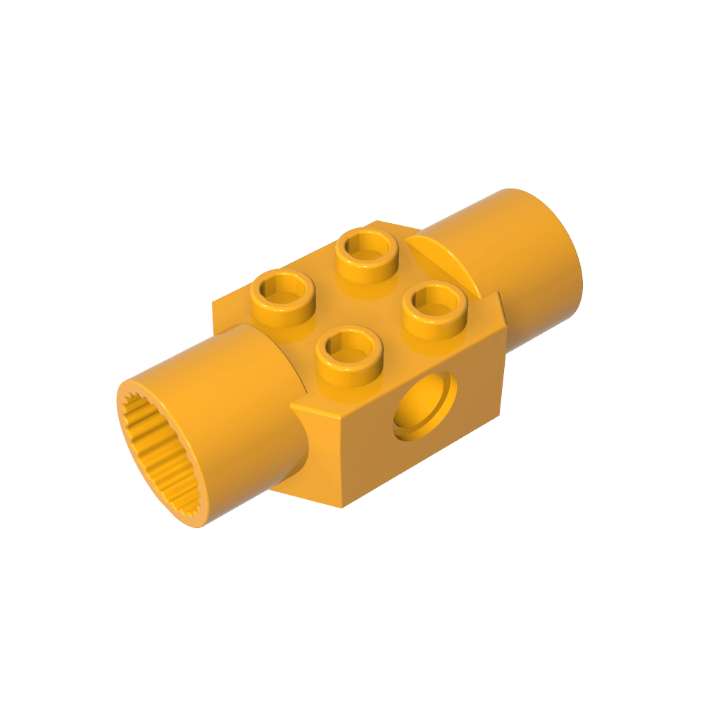 Brique Technic spéciale 2 x 2 avec trou pour goupille, avec 2 articulations rotatives-MyGobricksFr