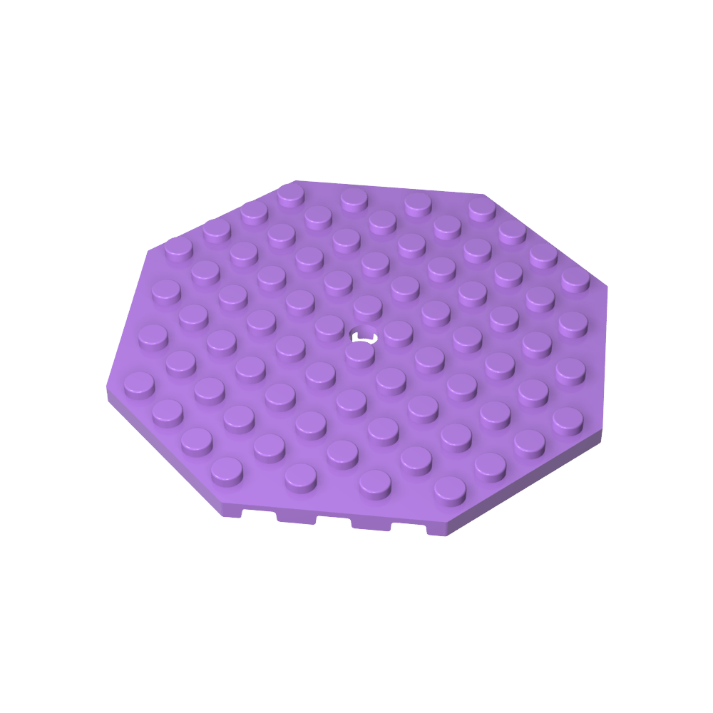 Assiette spéciale octogonale 10 x 10 avec trou-MyGobricksFr
