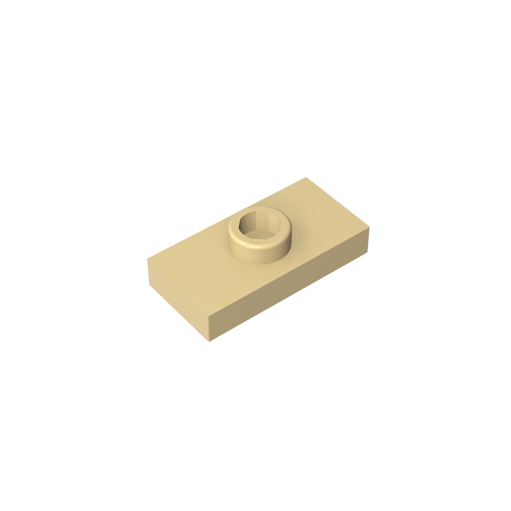 Plaque spéciale 1 x 2 avec 1 goujon rainuré et support de goujon intérieur (cavalier)-MyGobricksFr
