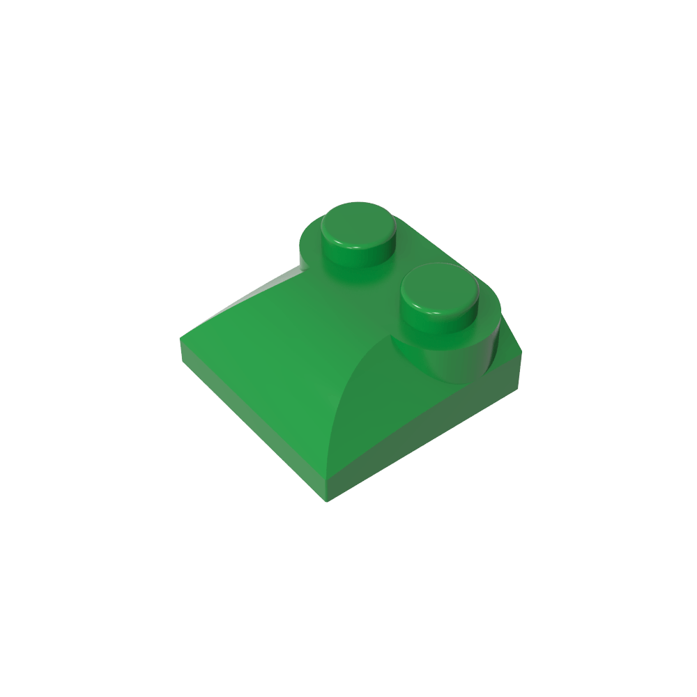 Brique courbe 2 x 2 x 2/3, deux montants et extrémité en pente courbe-MyGobricksFr