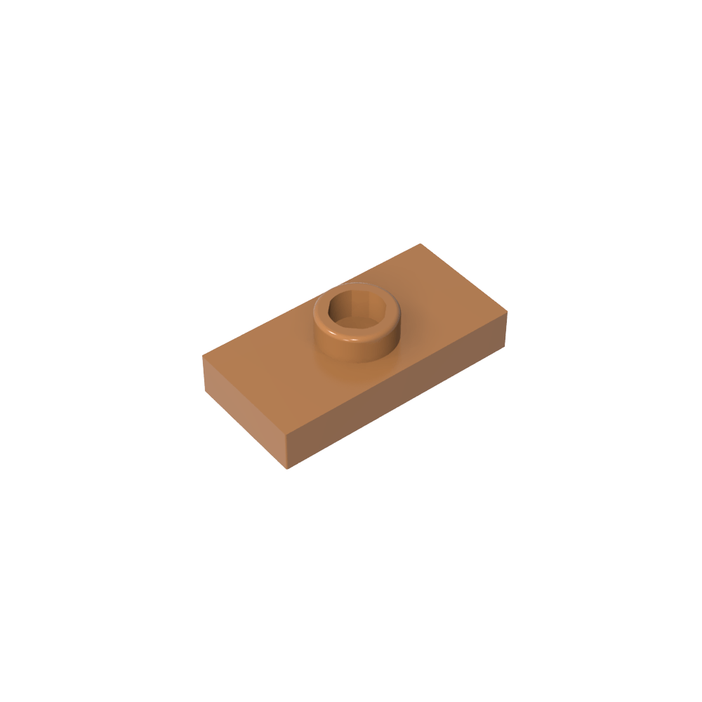 Plaque spéciale 1 x 2 avec 1 goujon rainuré et support de goujon intérieur (cavalier)-MyGobricksFr