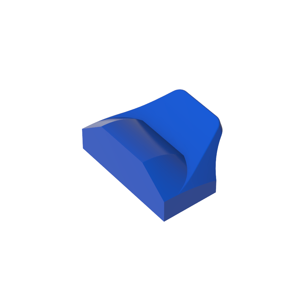 Coin incurvé 1 x 2 x 2/3 sans goujons, extrémité à ailettes-MyGobricksFr