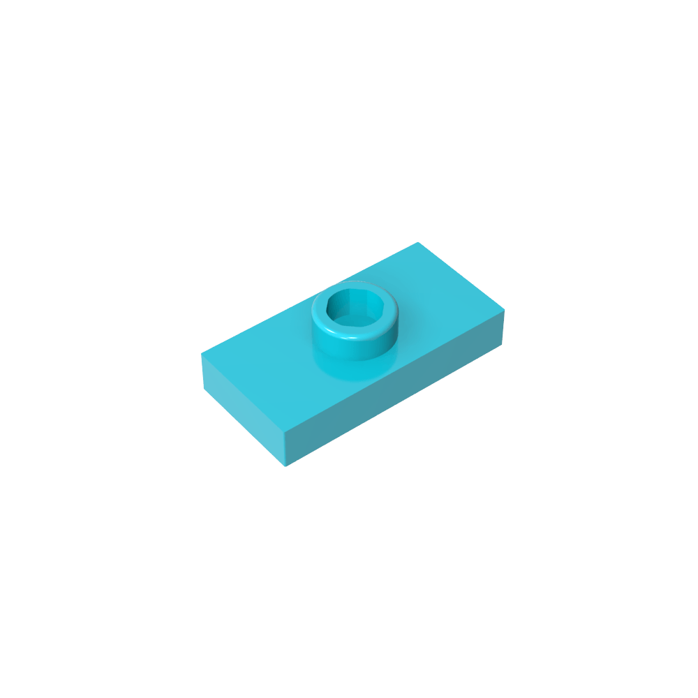 Plaque spéciale 1 x 2 avec 1 goujon rainuré et support de goujon intérieur (cavalier)-MyGobricksFr