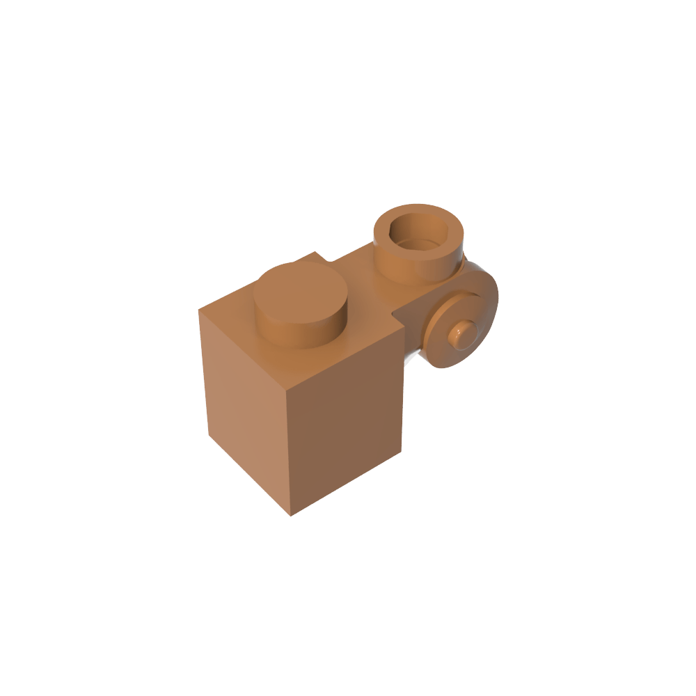 Brique spéciale 1 x 1 avec volute et tenon ouvert-MyGobricksFr