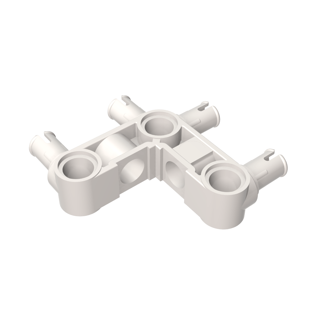 Connecteur à broches Technic, moyeu perpendiculaire 3 x 3 plié avec 4 broches (crêtes de broches sur toute la pièce)-BricksBulk.Fr