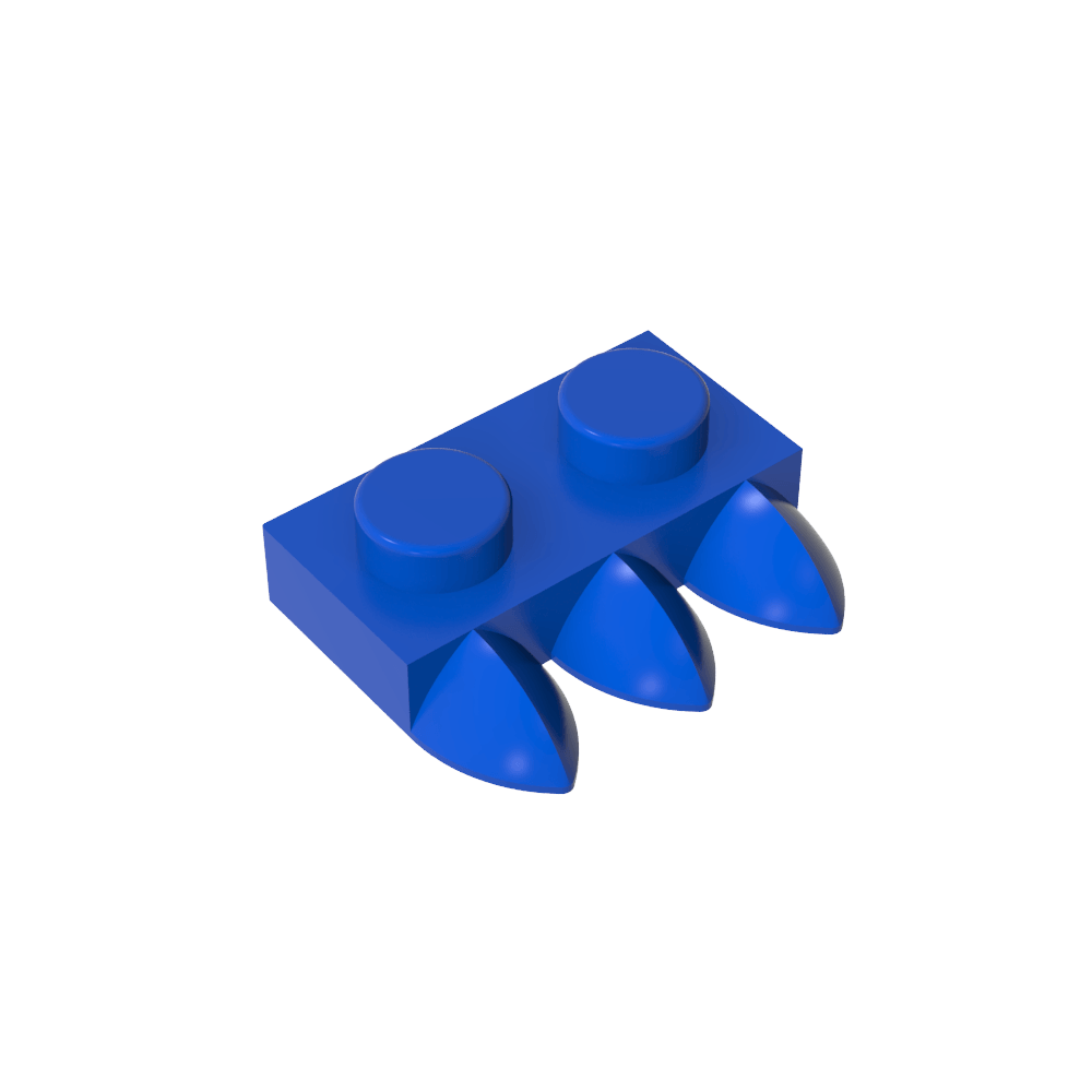 Plaque spéciale 1 x 2 à trois dents [Tri-Tooth]-MyGobricksFr