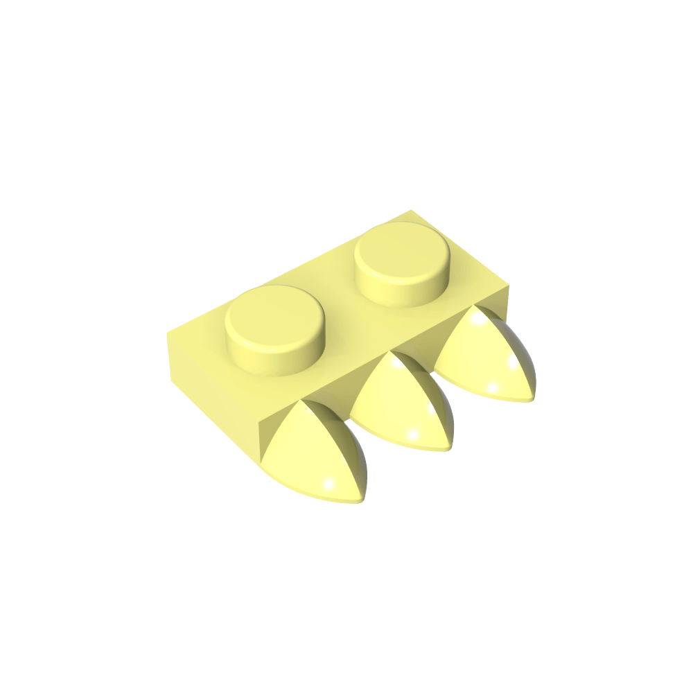 Plaque spéciale 1 x 2 à trois dents [Tri-Tooth]-MyGobricksFr