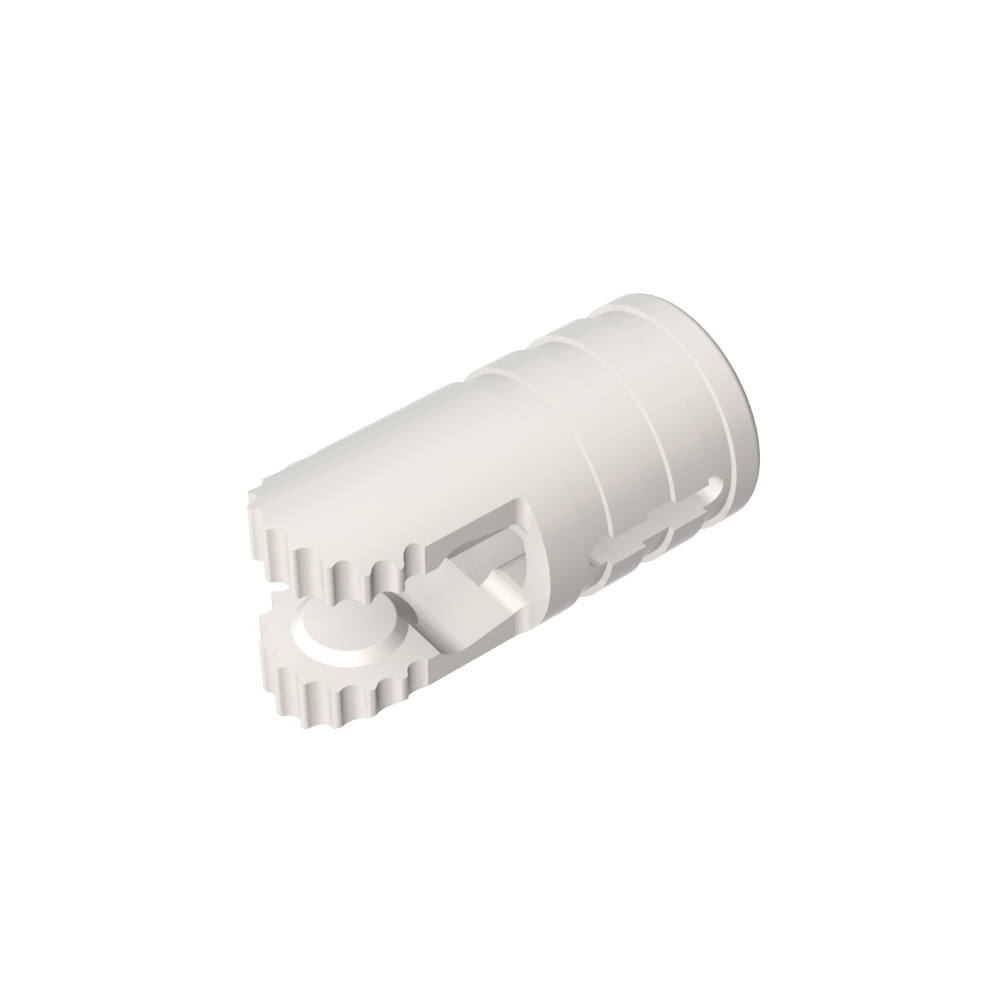 Hinge Cylinder 1 x 2 Locking with 2 Click Fingers and Axle Hole, 9 Teeth