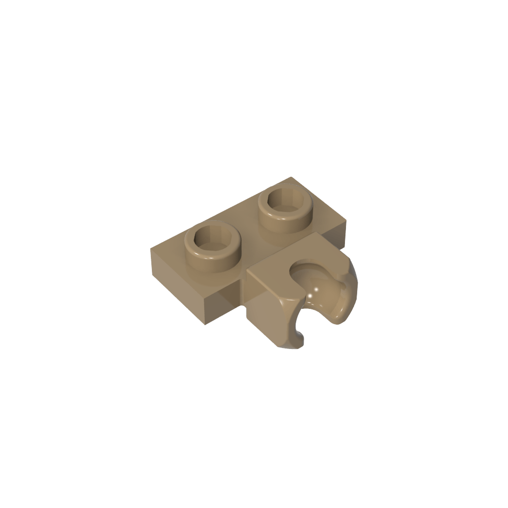 Plaque spéciale 1 x 2 5,9 mm, coupelle centrale latérale-MyGobricksFr