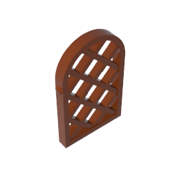 Fenêtre à carreaux 1 x 2 x 2 2/3, motif losange, partie supérieure arrondie-MyGobricksFr