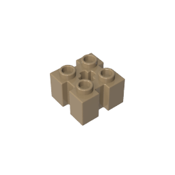 Brique spéciale 2 x 2 avec rainures et trou d'essieu-MyGobricksFr