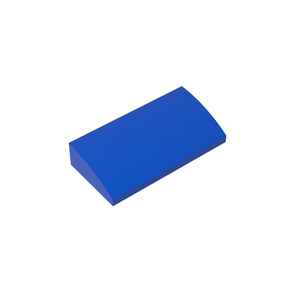 Brique inclinée courbe 2 x 4 x 2/3 sans montants, avec tubes inférieurs-MyGobricksFr