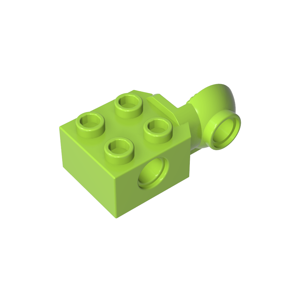 Brique Technic spéciale 2 x 2 avec trou pour goupille, demi-rotule de rotation [côté vertical]-BricksBulk.Fr