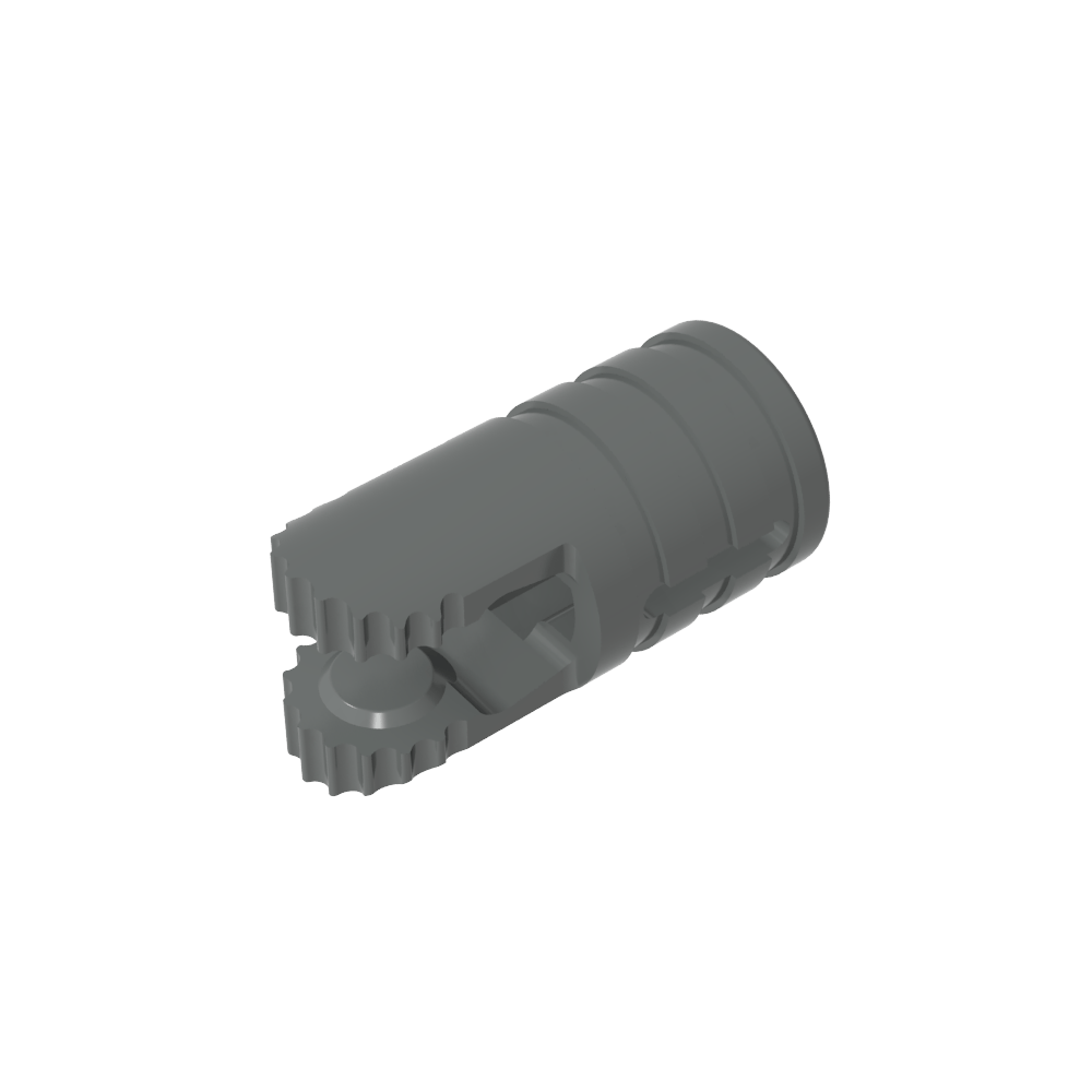 Hinge Cylinder 1 x 2 Locking with 2 Click Fingers and Axle Hole, 9 Teeth