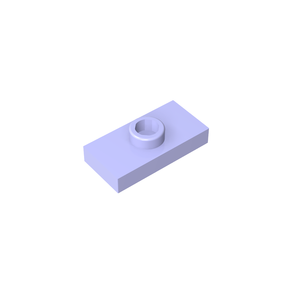 Plaque spéciale 1 x 2 avec 1 goujon rainuré et support de goujon intérieur (cavalier)-MyGobricksFr