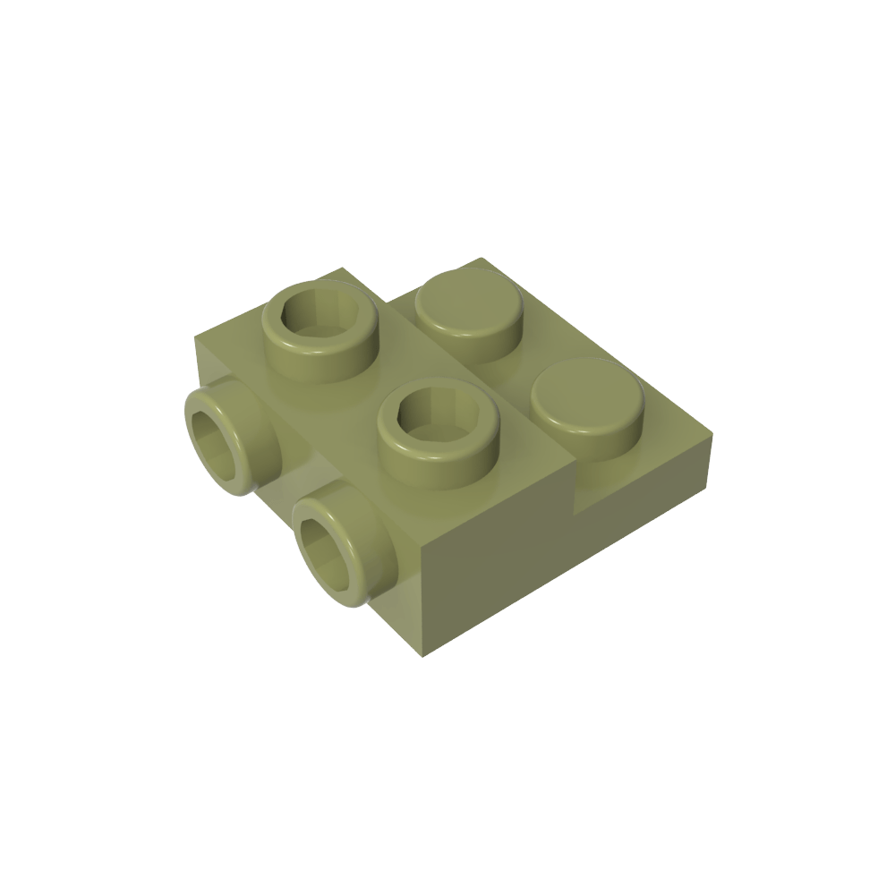 Plaque spéciale 2 x 2 x 0,667 avec deux goujons latéraux et deux goujons en relief-MyGobricksFr
