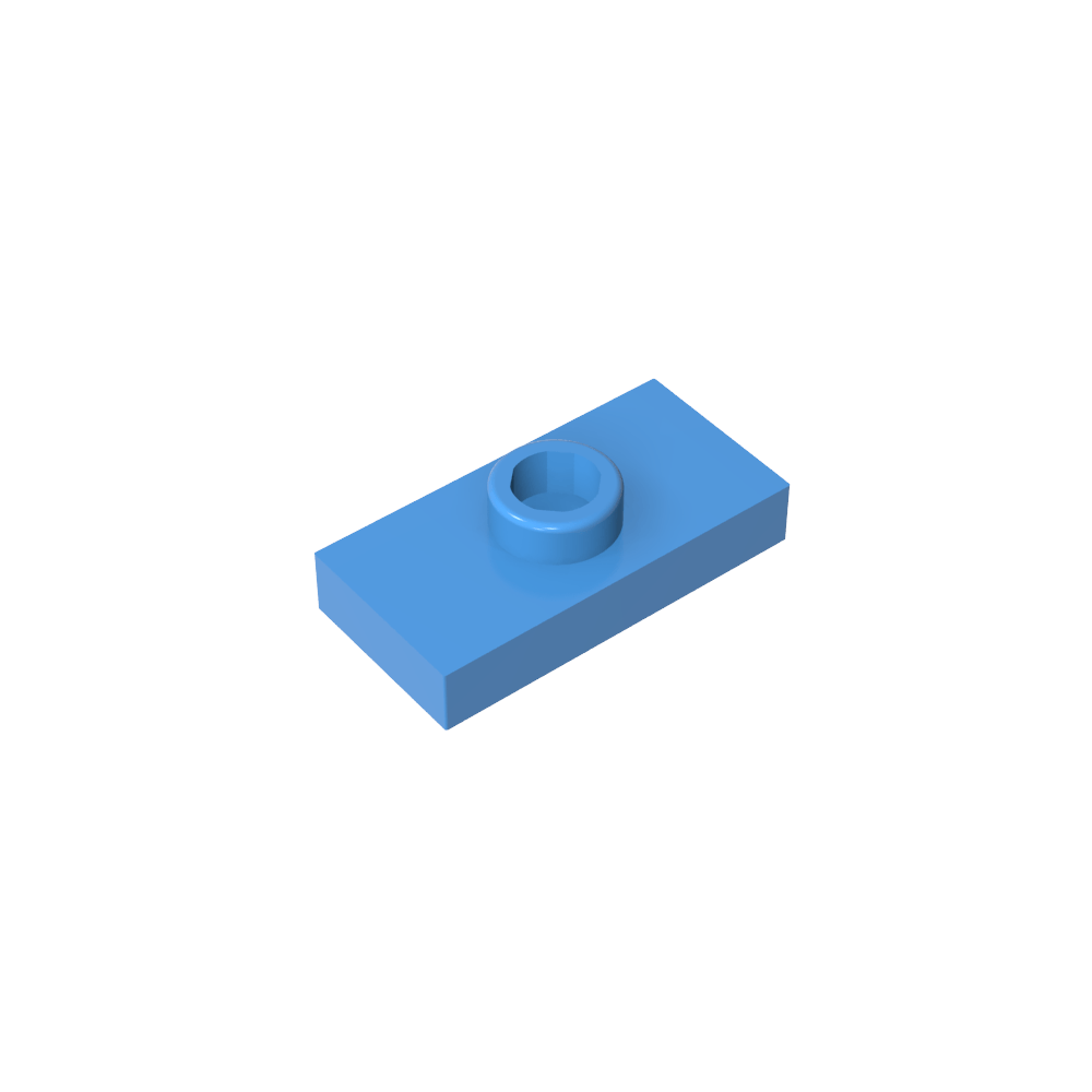 Plaque spéciale 1 x 2 avec 1 goujon rainuré et support de goujon intérieur (cavalier)-MyGobricksFr