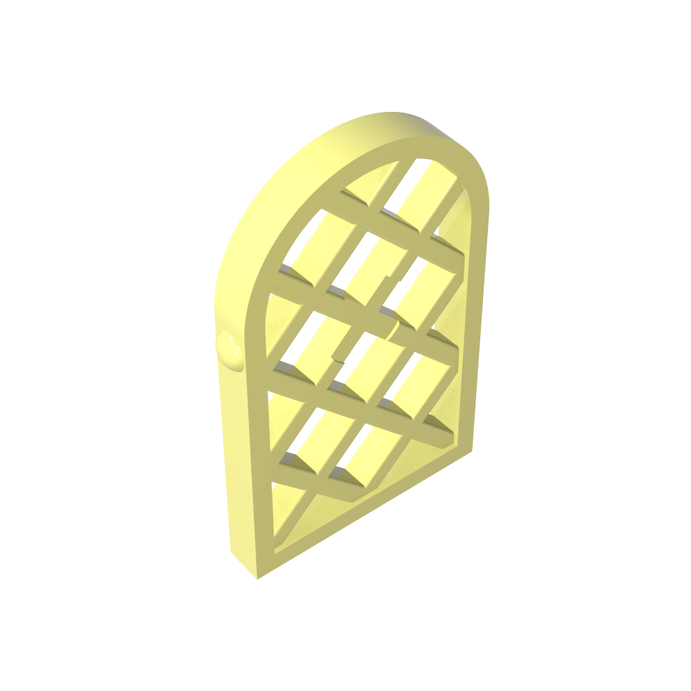 Fenêtre à carreaux 1 x 2 x 2 2/3, motif losange, partie supérieure arrondie-MyGobricksFr