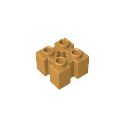 Brique spéciale 2 x 2 avec rainures et trou d'essieu-MyGobricksFr