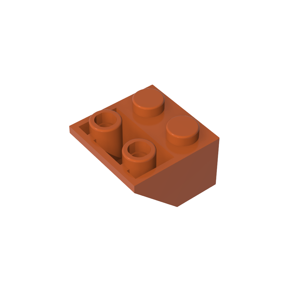Pente inversée 45° 2 x 2 [Goupille inférieure ovoïde, trous de goujon de taille barre]-MyGobricksFr