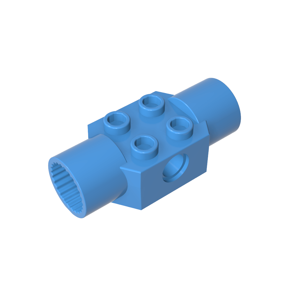 Brique Technic spéciale 2 x 2 avec trou pour goupille, avec 2 articulations rotatives-MyGobricksFr