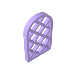 Fenêtre à carreaux 1 x 2 x 2 2/3, motif losange, partie supérieure arrondie-MyGobricksFr