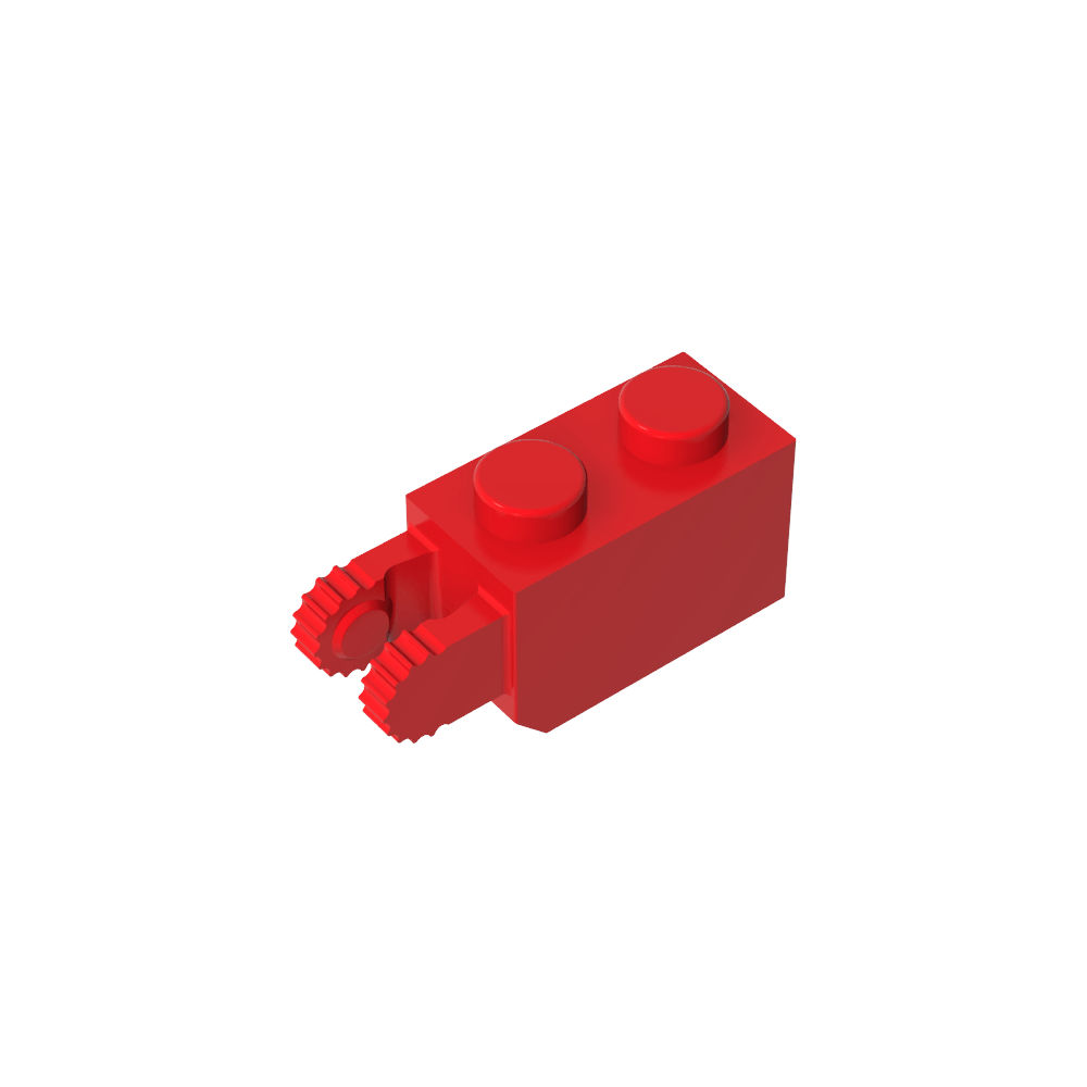 Brique à charnière 1 x 2, verrouillage à 2 doigts, extrémité verticale, 9 dents-MyGobricksFr
