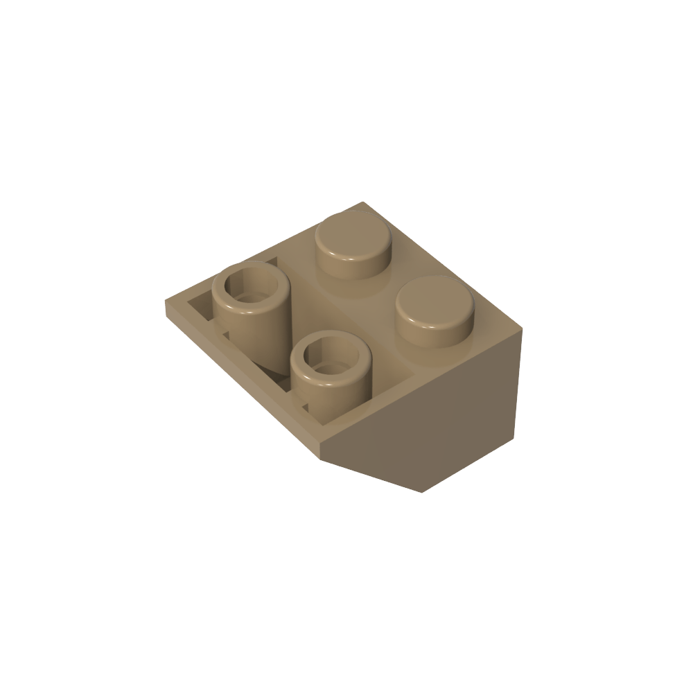 Pente inversée 45° 2 x 2 [Goupille inférieure ovoïde, trous de goujon de taille barre]-MyGobricksFr