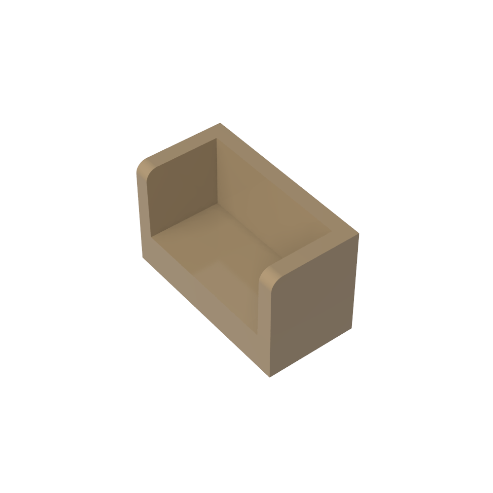 Panneau 1 x 2 x 1 avec coins arrondis et 2 côtés-MyGobricksFr