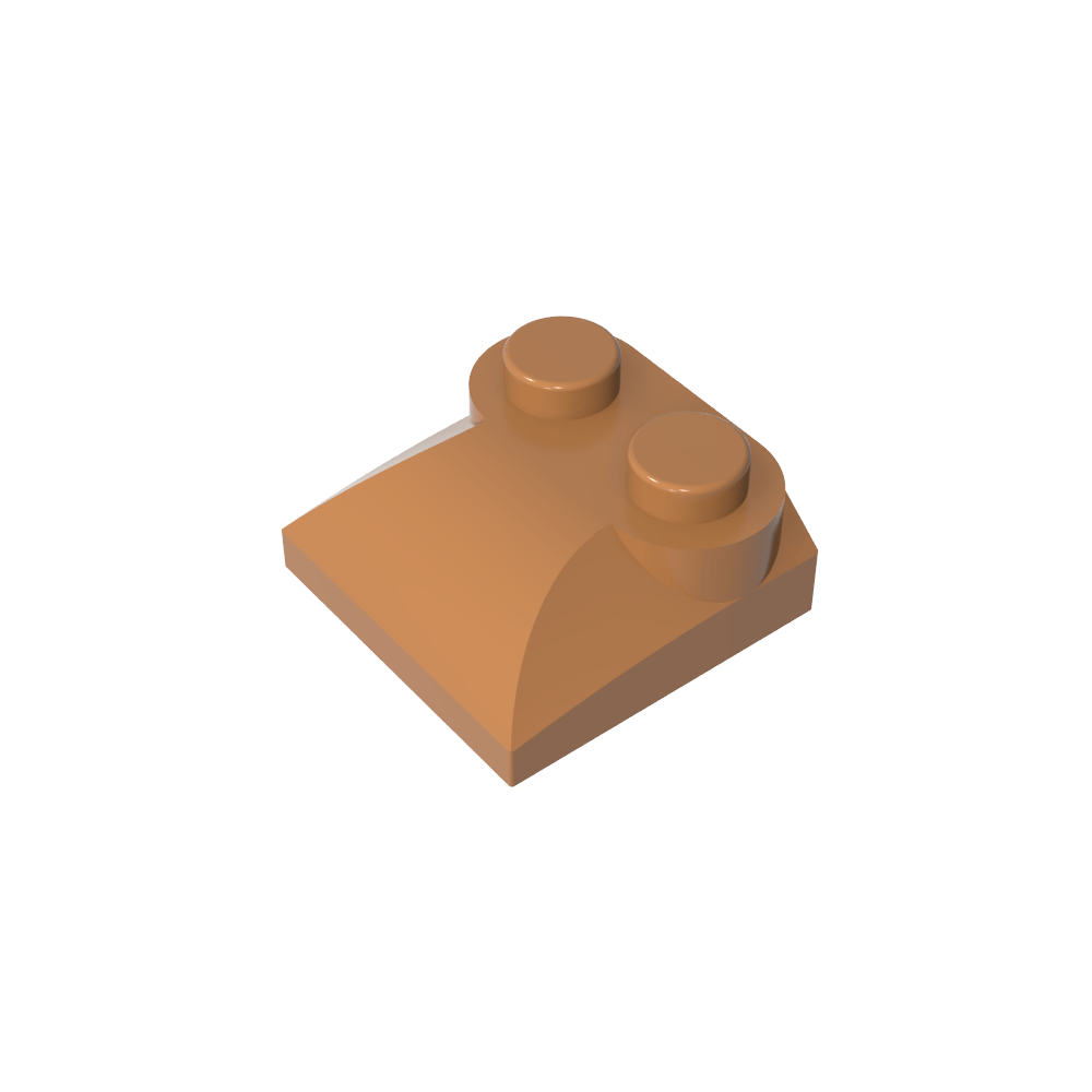 Brique courbe 2 x 2 x 2/3, deux montants et extrémité en pente courbe-MyGobricksFr