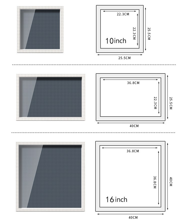 Cadre photo en briques à monter soi-même, haute compatibilité, décoration intérieure personnalisable avec des briques de rechange, accessoire de réutilisation créatif et personnalisé