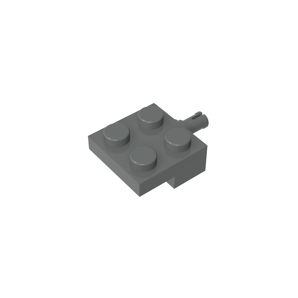Plaque spéciale 2 x 2 avec support de roue-MyGobricksFr