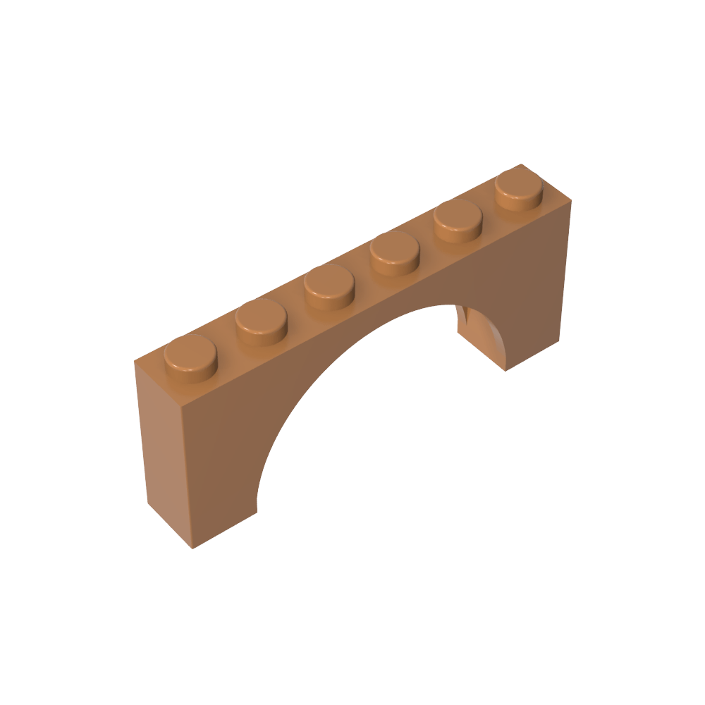 Arche en brique 1 x 6 x 2 - Dessus mince sans dessous renforcé [Nouvelle version]-MyGobricksFr