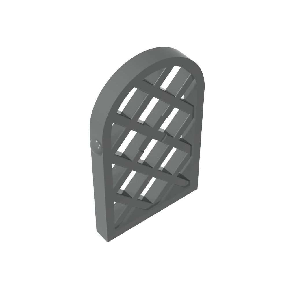 Fenêtre à carreaux 1 x 2 x 2 2/3, motif losange, partie supérieure arrondie-MyGobricksFr