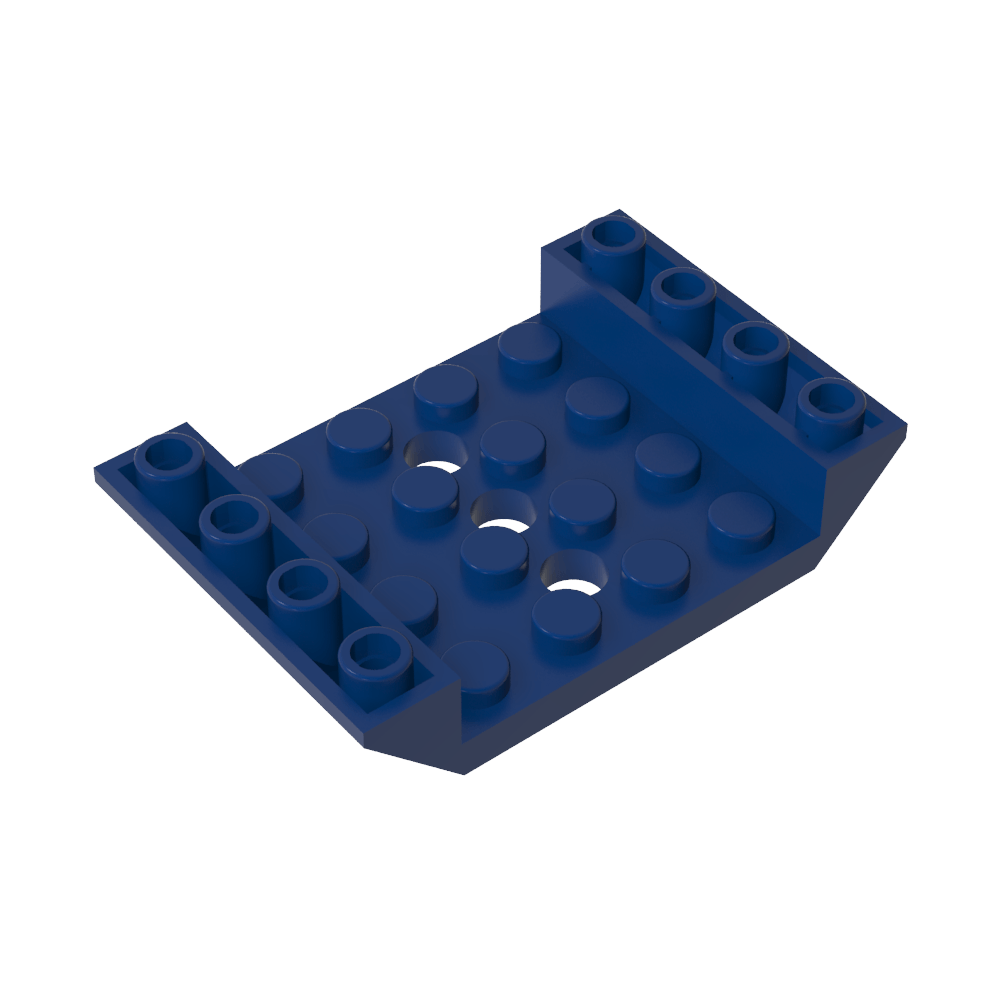Pente inversée 45° 6 x 4 Double avec découpe 4 x 4 et 3 trous-MyGobricksFr
