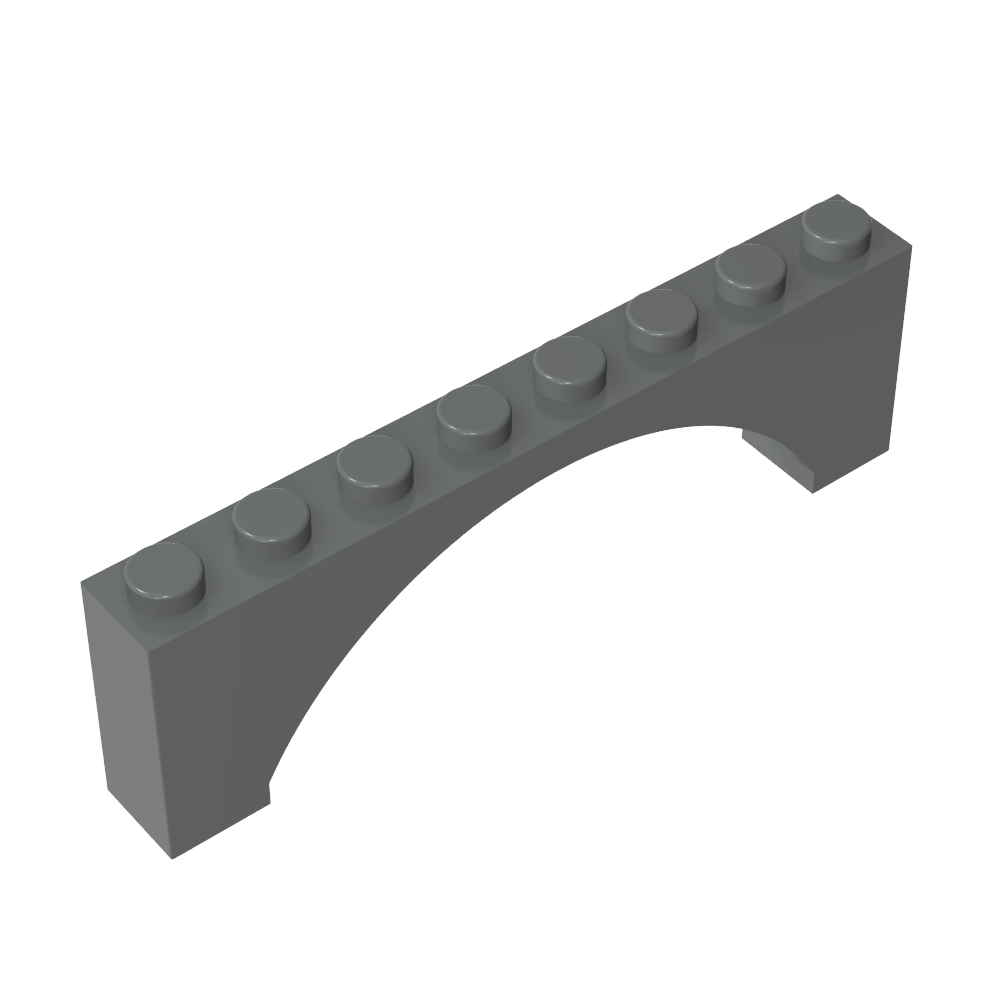 Arche en briques 1 x 8 x 2 surélevée-MyGobricksFr