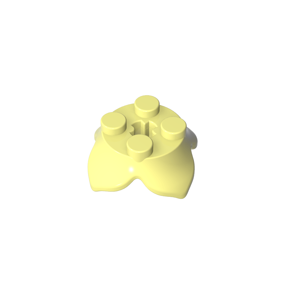 Plaque ronde 2 x 2 x 2/3 avec trou d'essieu et 4 extensions de lames-MyGobricksFr