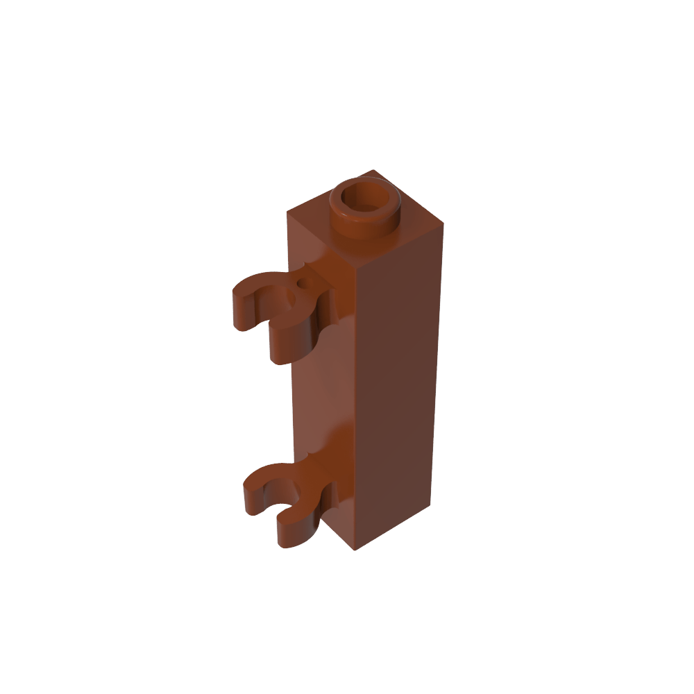 Brique spéciale 1 x 1 x 3 avec 2 clips verticaux [tenon creux, clips ouverts en O]-MyGobricksFr