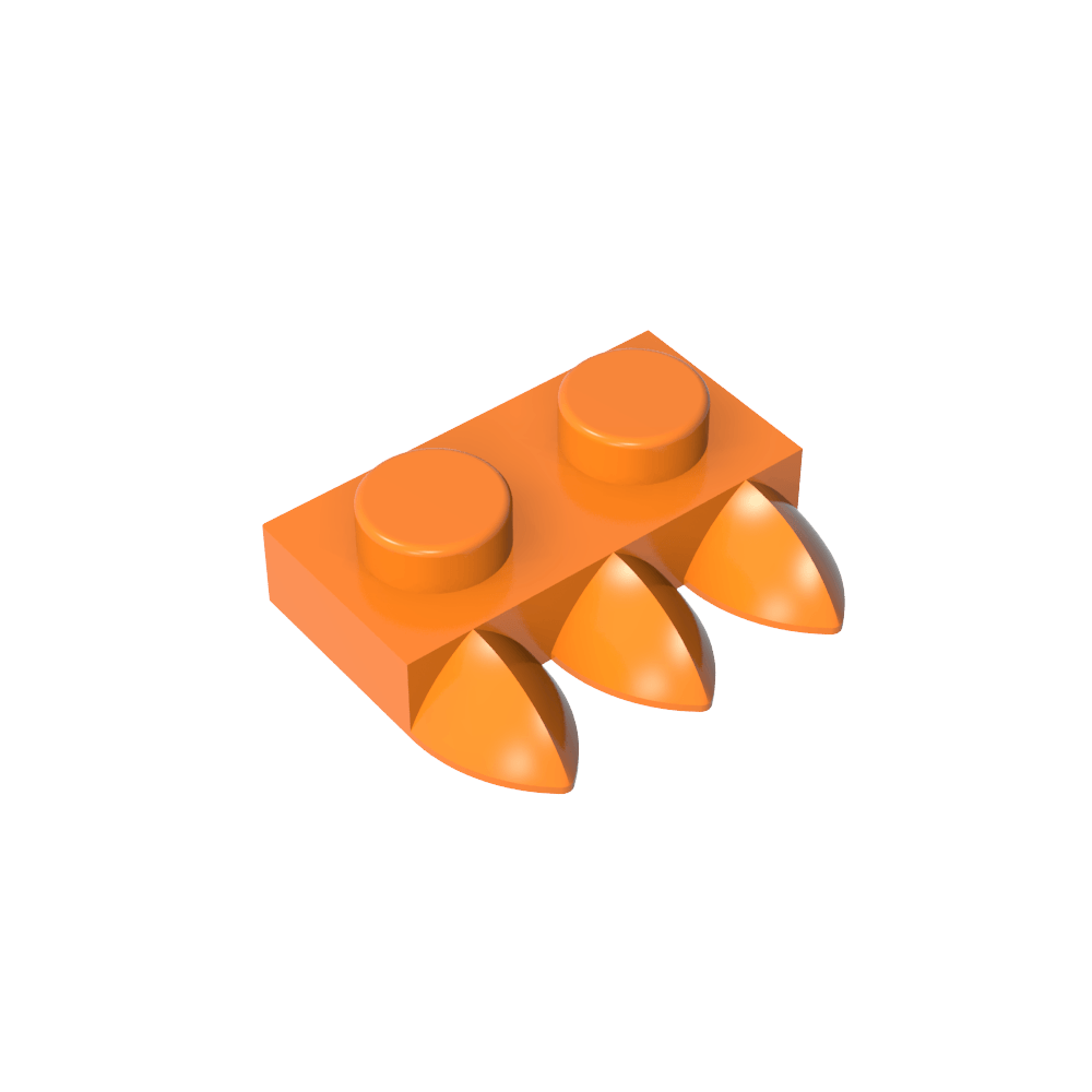 Plaque spéciale 1 x 2 à trois dents [Tri-Tooth]-MyGobricksFr