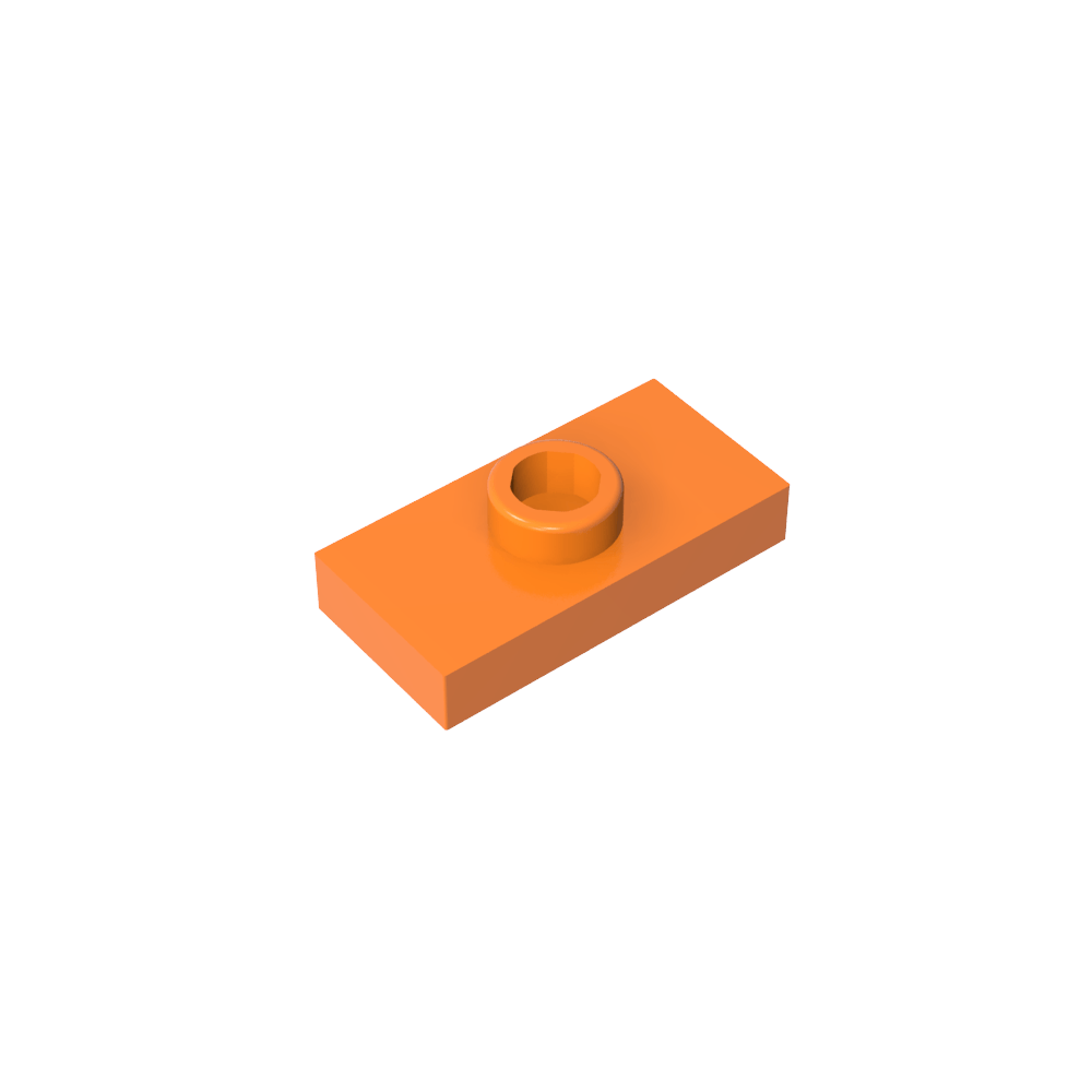 Plaque spéciale 1 x 2 avec 1 goujon rainuré et support de goujon intérieur (cavalier)-MyGobricksFr