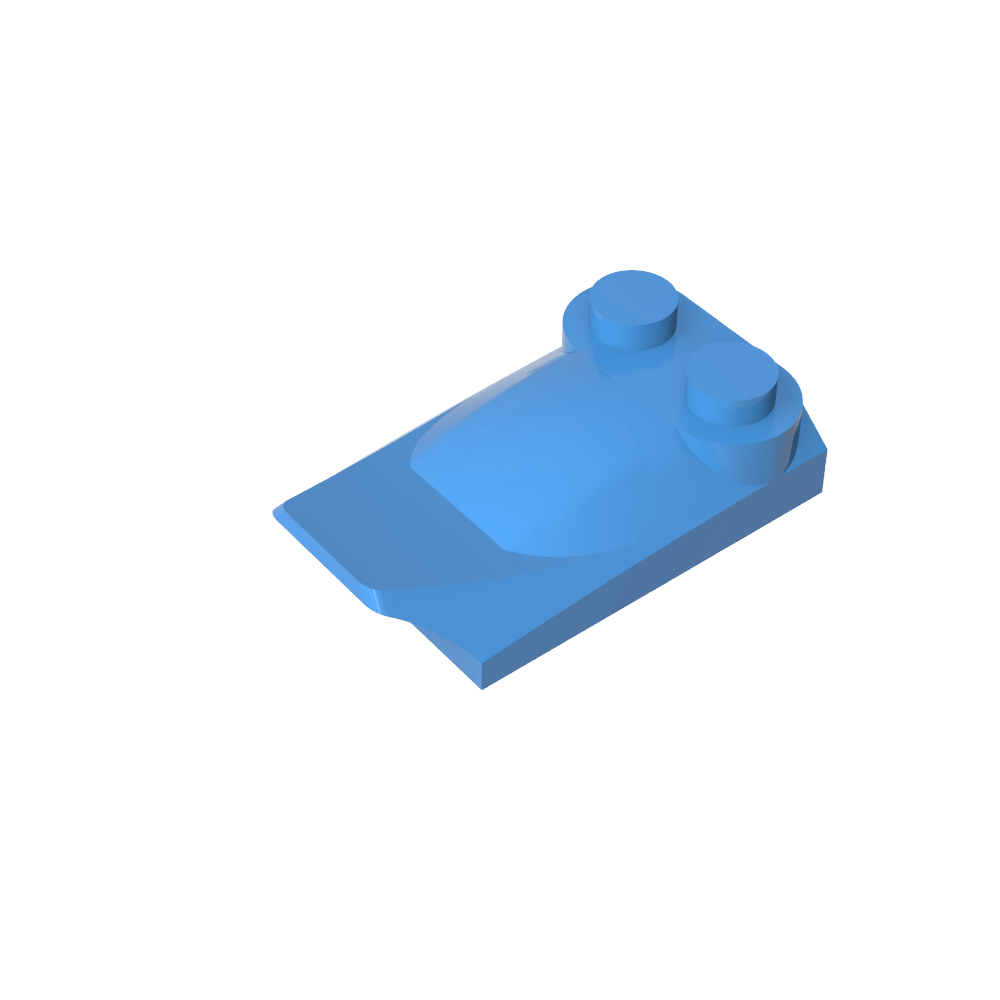 Coin incurvé 2 x 3 x 2/3 Deux goujons, extrémité à ailettes-MyGobricksFr