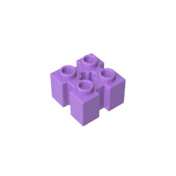 Brique spéciale 2 x 2 avec rainures et trou d'essieu-MyGobricksFr