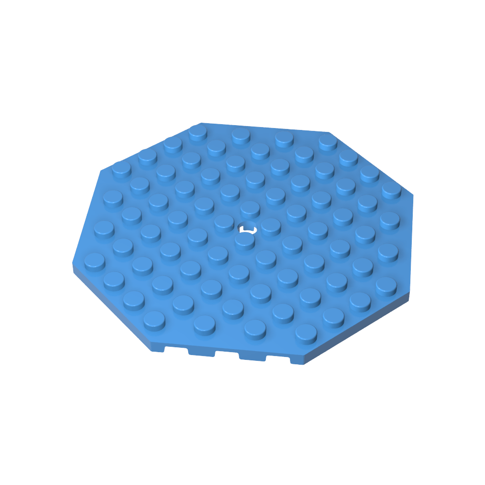 Assiette spéciale octogonale 10 x 10 avec trou-MyGobricksFr