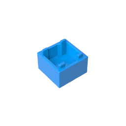 Conteneur, boîte 2 x 2 x 1 – Ouverture sur le dessus avec fond intérieur plat-MyGobricksFr