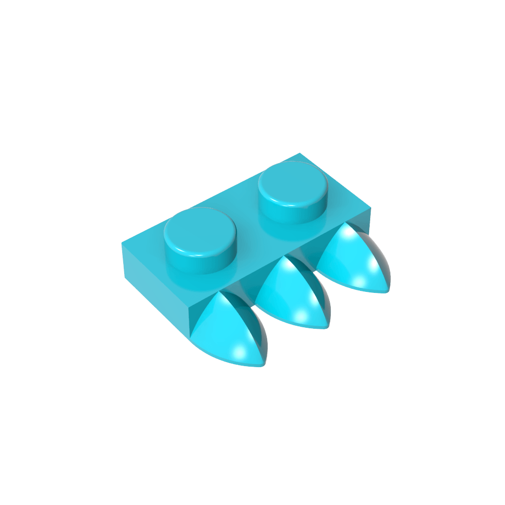Plaque spéciale 1 x 2 à trois dents [Tri-Tooth]-MyGobricksFr
