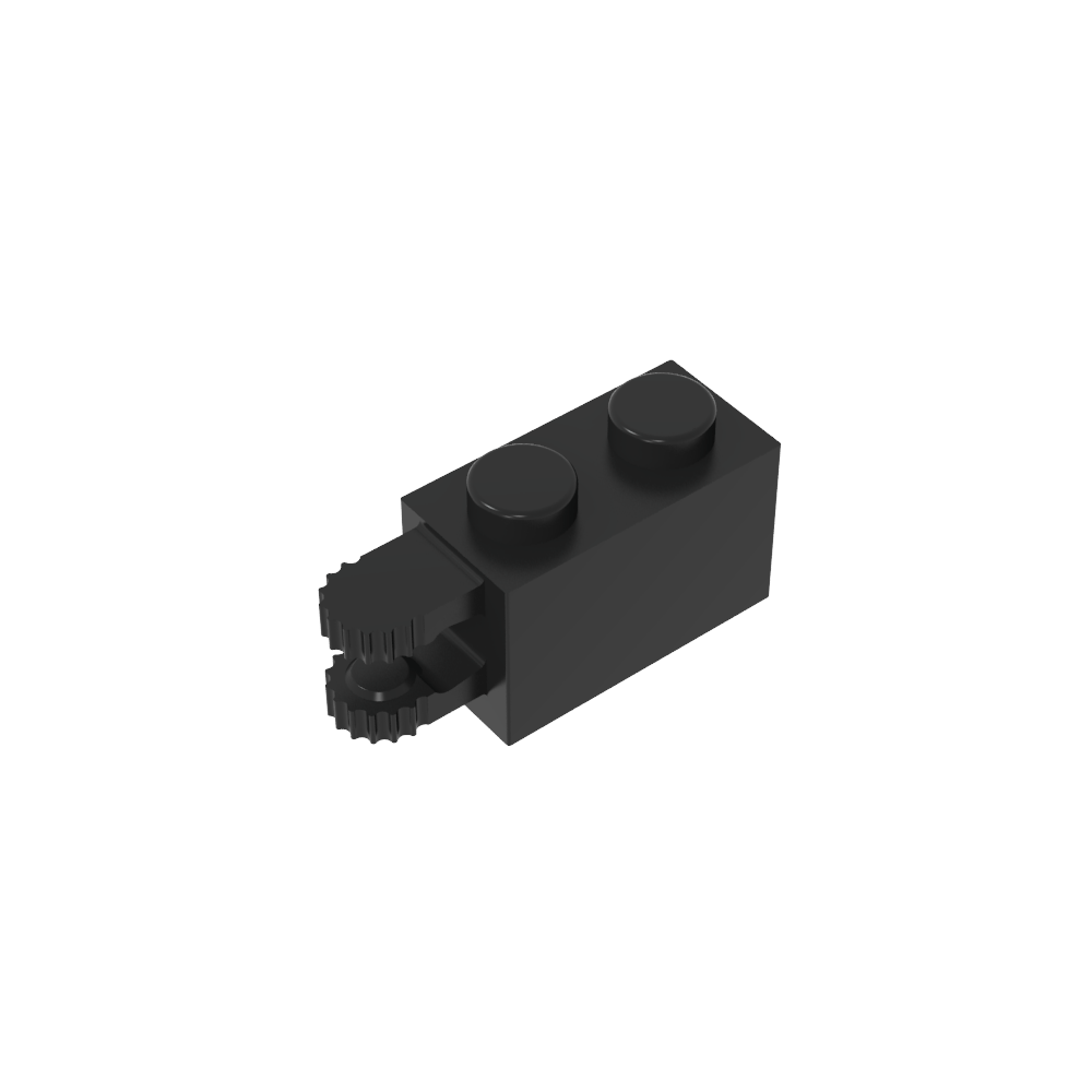 Brique à charnière 1 x 2, verrouillage à 2 doigts, extrémité horizontale, 9 dents-BricksBulk.Fr