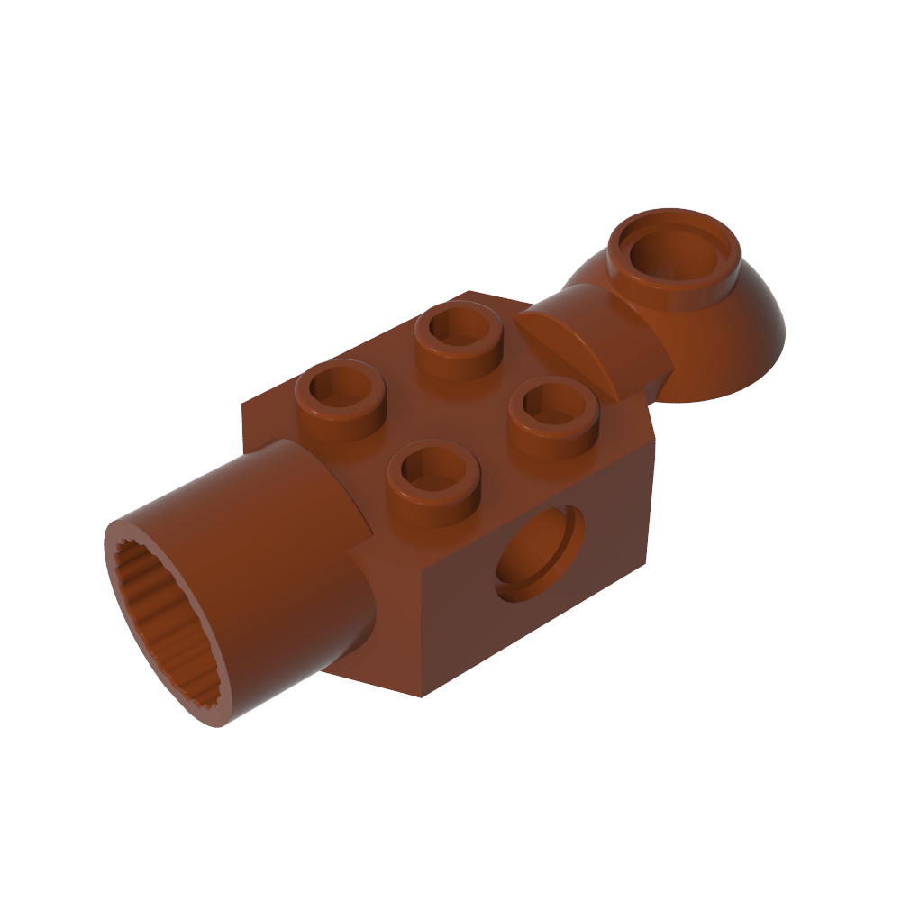 Brique Technic spéciale 2 x 2 avec trou pour goupille, demi-rotule de rotation [partie supérieure horizontale], douille de rotation-BricksBulk.Fr